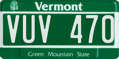 VT license plate VUV470
