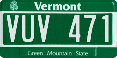 VT license plate VUV471