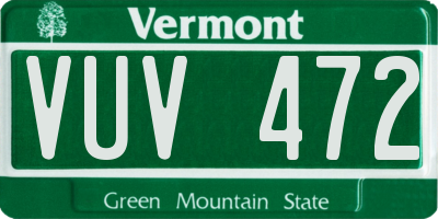 VT license plate VUV472