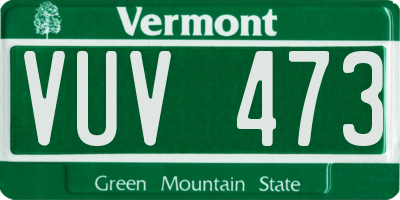 VT license plate VUV473