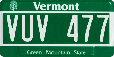 VT license plate VUV477