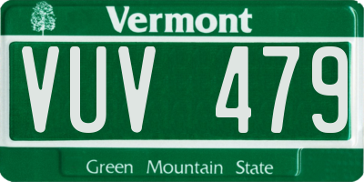 VT license plate VUV479