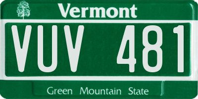 VT license plate VUV481