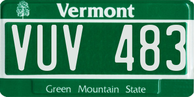 VT license plate VUV483