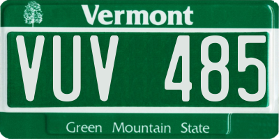 VT license plate VUV485