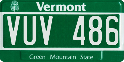 VT license plate VUV486