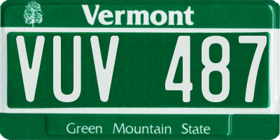 VT license plate VUV487