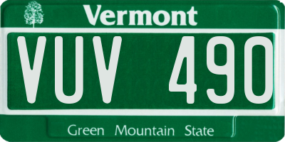 VT license plate VUV490