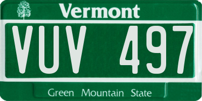 VT license plate VUV497