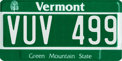 VT license plate VUV499