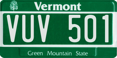 VT license plate VUV501