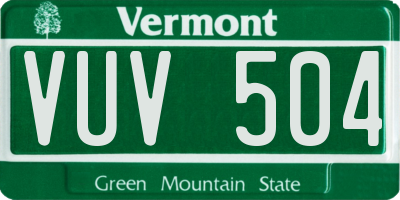 VT license plate VUV504