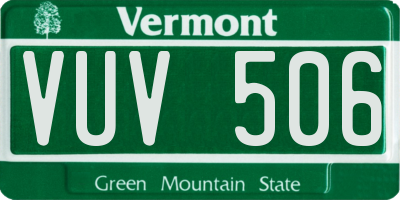 VT license plate VUV506