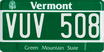 VT license plate VUV508