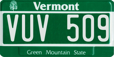 VT license plate VUV509