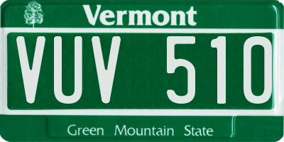 VT license plate VUV510