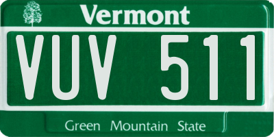 VT license plate VUV511