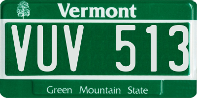 VT license plate VUV513