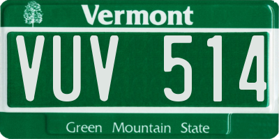 VT license plate VUV514