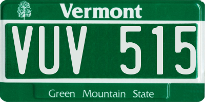 VT license plate VUV515