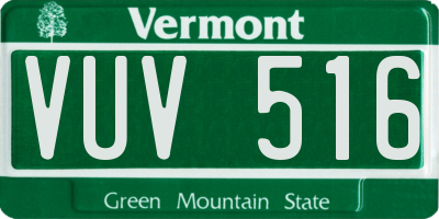 VT license plate VUV516