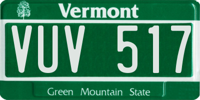 VT license plate VUV517