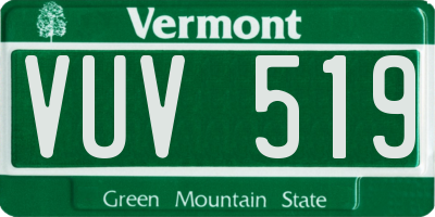 VT license plate VUV519