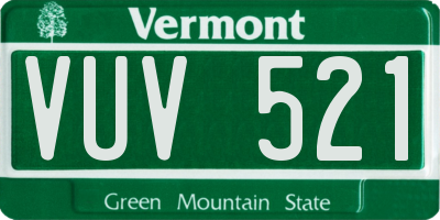VT license plate VUV521
