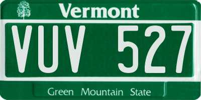 VT license plate VUV527