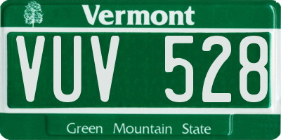 VT license plate VUV528