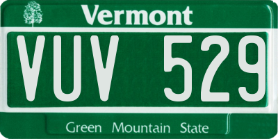 VT license plate VUV529
