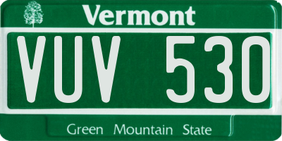 VT license plate VUV530