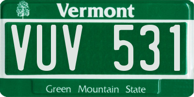 VT license plate VUV531