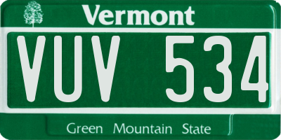 VT license plate VUV534