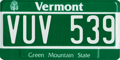 VT license plate VUV539
