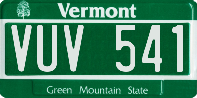 VT license plate VUV541