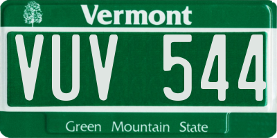 VT license plate VUV544