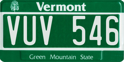 VT license plate VUV546