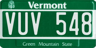 VT license plate VUV548