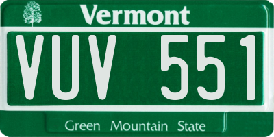 VT license plate VUV551