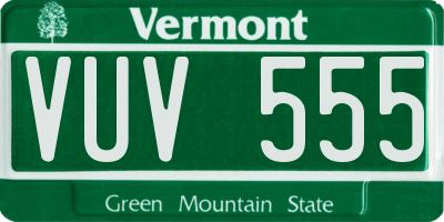 VT license plate VUV555
