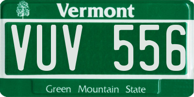 VT license plate VUV556