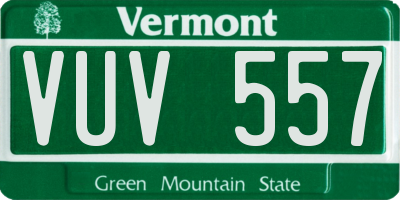 VT license plate VUV557