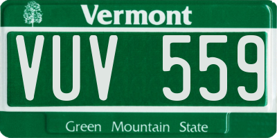 VT license plate VUV559