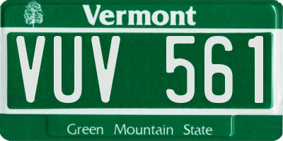 VT license plate VUV561