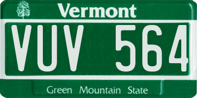 VT license plate VUV564