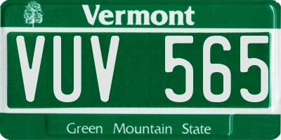 VT license plate VUV565