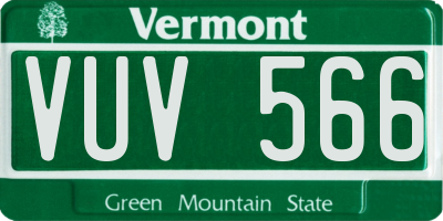 VT license plate VUV566
