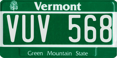 VT license plate VUV568
