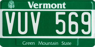 VT license plate VUV569